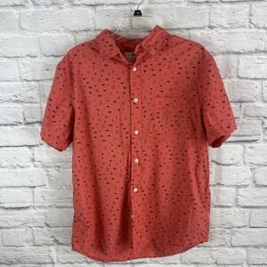 Urban Pipeline Mens Orange Geometric Print Casual Cotton Vacation Top Size XL